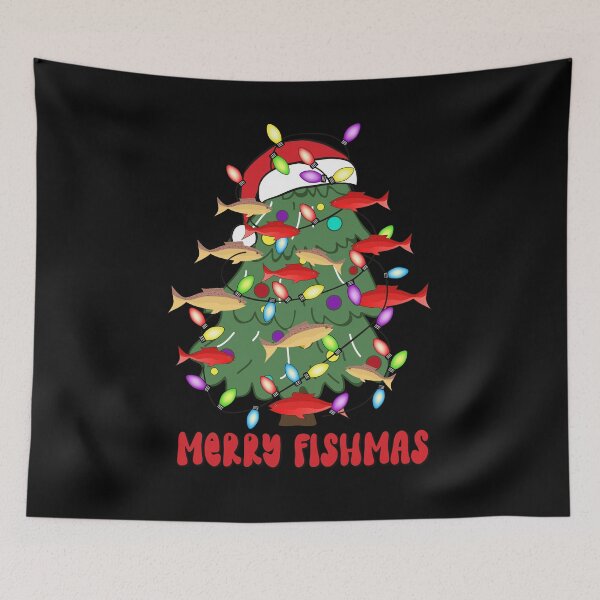 Item preview,  Merry Fishmas Christmas Tree Fish with Lights Funny Fishing designed and sold by Smix Pixels.