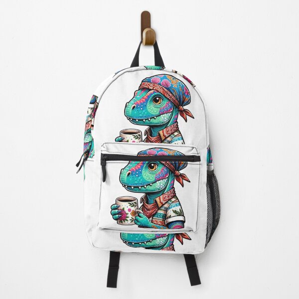 Item preview, Dinosaur Holding a colorful Cup of Coffee designed and sold by LILY ROSE.