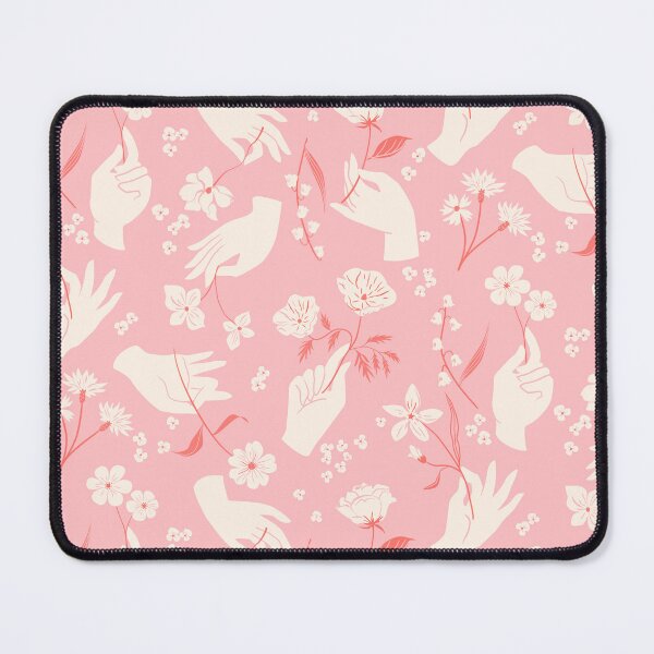 Item preview, Delicate Hands Holding Flowers, in Pink and Orange - Pattern designed and sold by Charlotte Lorge.