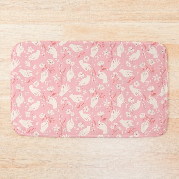 Item preview, Delicate Hands Holding Flowers, in Pink and Orange - Pattern designed and sold by Charlotte Lorge.