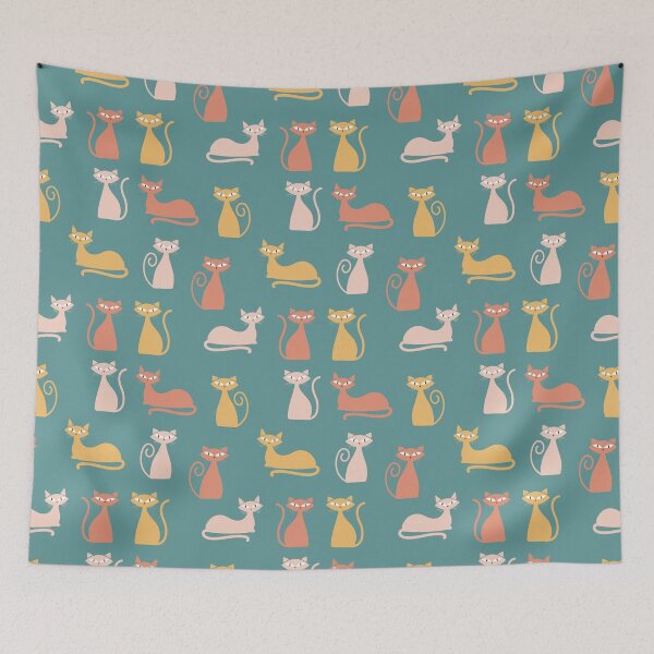 Item preview, Mid Century Modern Cat Print designed and sold by InteriorRefine.