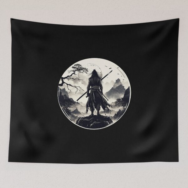Item preview, Fantasy Fiction - Samurai Facing the Moon designed and sold by Fantasy Masterpiece.