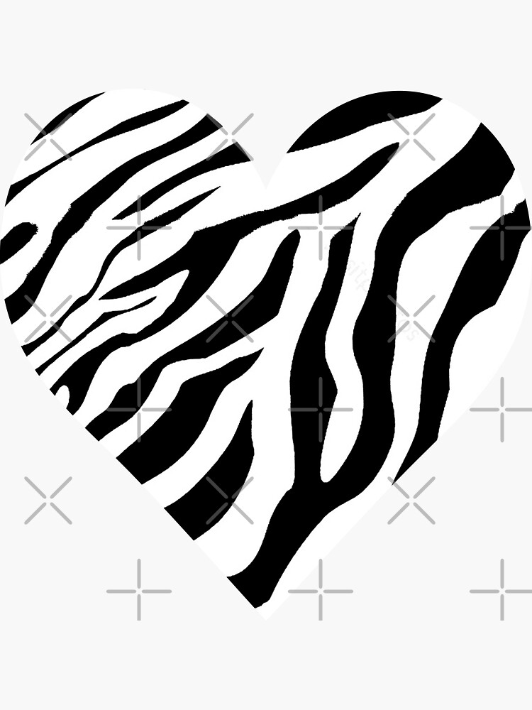 Aperçu 3 sur 3. Sticker avec l'œuvre Coeur de zèbre | motif représentant l'hypersensibilité créée et vendue par AudreyJanvier.