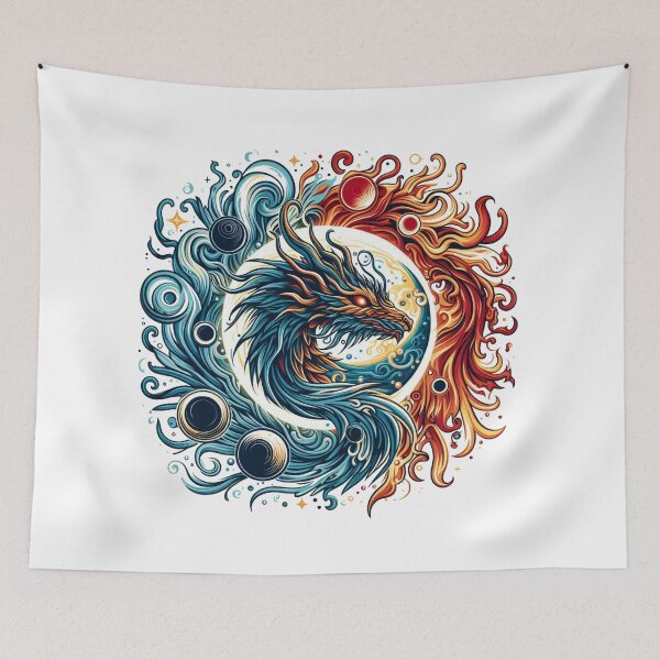 Aperçu de l'œuvre T-shirt cool au design de dragon créée et vendue par crea8iveway.