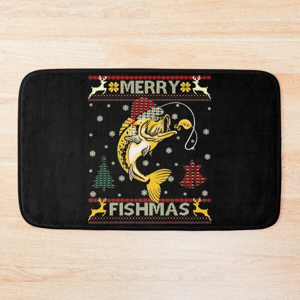 Item preview,  Merry Fishmas Ugly Christmas Sweater Funny Fishing designed and sold by Smix Pixels.