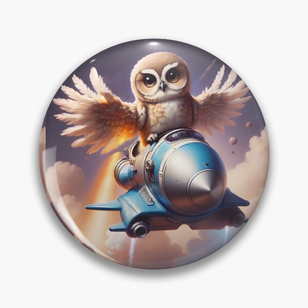 Item preview, Owl Astronaut riding rocket on the space designed and sold by BotunPeony.