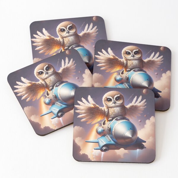 Item preview, Owl Astronaut riding rocket on the space designed and sold by BotunPeony.