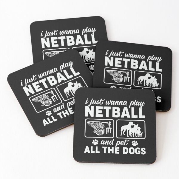 Item preview, I Just Wanna Play Netball and Pet All the Dogs designed and sold by tmerchtrends.