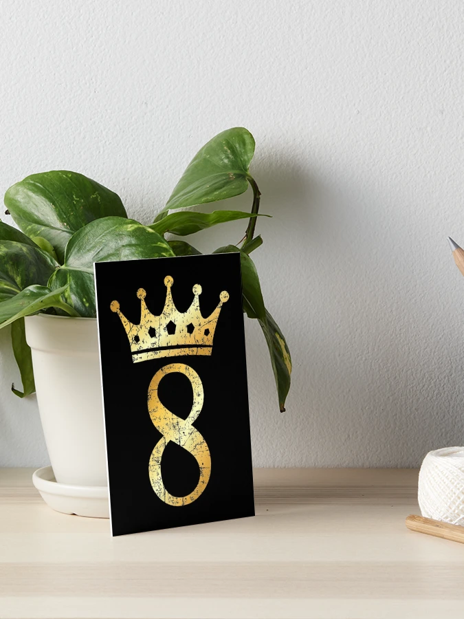 Crown Number 8 - 8th Birthday & Anniversary (Ancient Gold