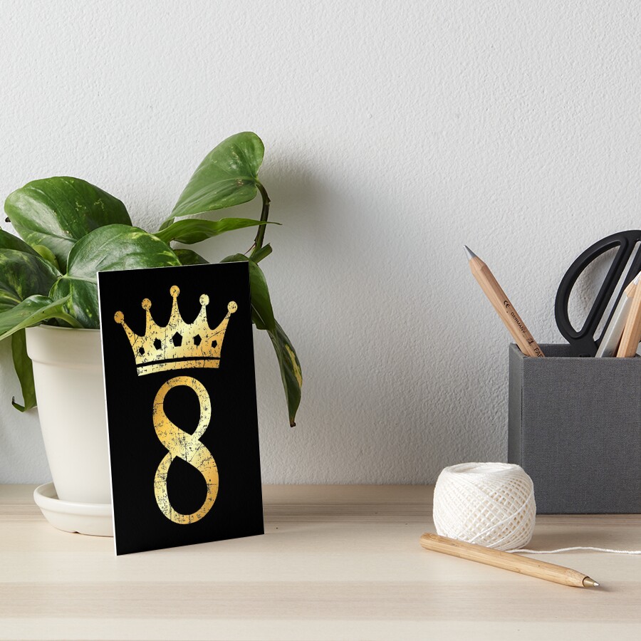 Crown Number 8 - 8th Birthday & Anniversary (Ancient Gold
