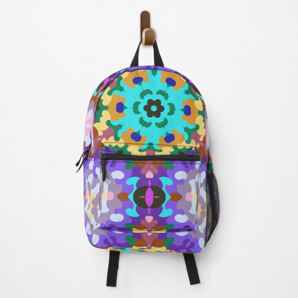 Artikelvorschau, Retro Mandala Blau Lila und Gelb entworfen und verkauft von WormholeOrbital.
