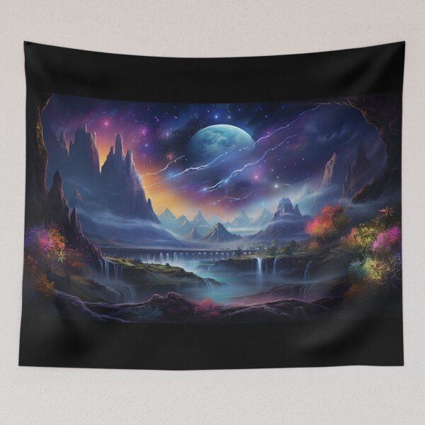 Item preview, Fantasy Landscape - Electric Sky designed and sold by Fantasy Masterpiece.