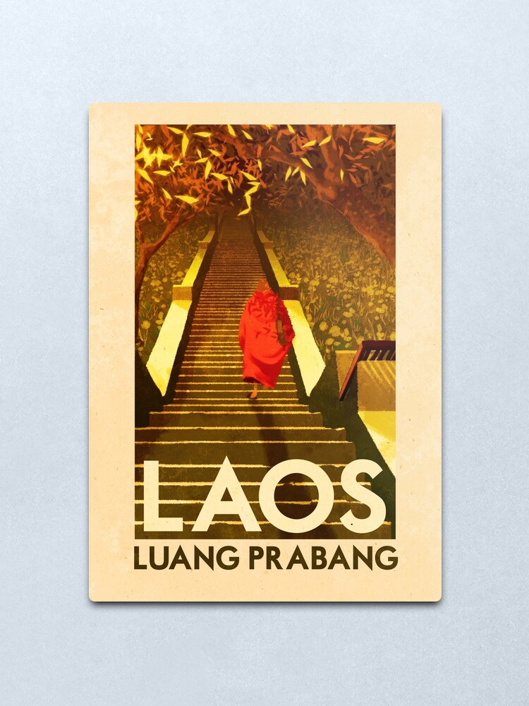Alternate view of Travel Posters - Luang Prabang Laos Metal Print
