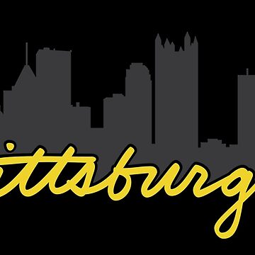  Pittsburgh Baseball Cityscape Distressed Novelty