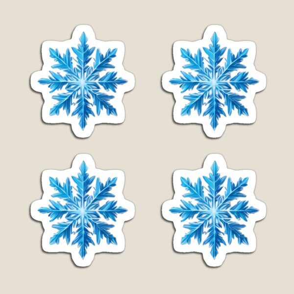Aperçu de l'œuvre 4 flocons de neige bleu glace créée et vendue par ~ QPAIC ~.
