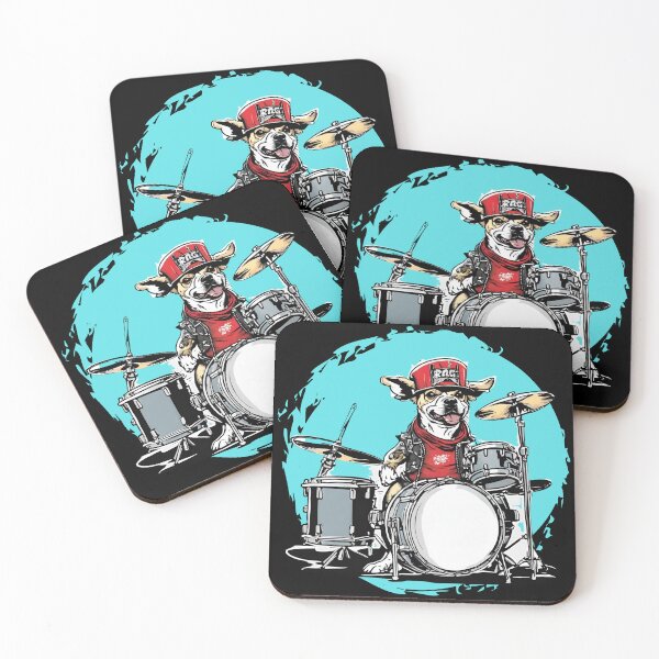 Item preview, ROCK DRUMMER DOG 4 – rock dog - hard rock dog – drummer dog designed and sold by Musicians-world.