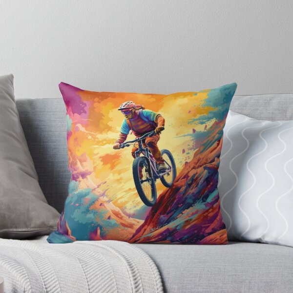 Artikelvorschau, Bunter cooler Mountainbiker im Sonnenuntergang entworfen und verkauft von WallGemsArt.