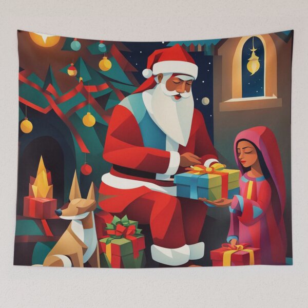 Item preview, Santa with Gifts for the Indian Village Kid designed and sold by Owl-o-the-wisp.