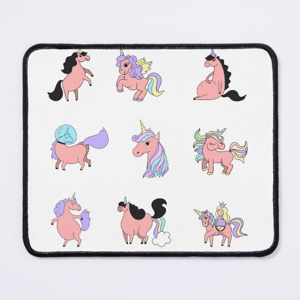 Item preview, beautiful pink unicorns in different positions designed and sold by huape.