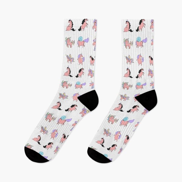 Item preview, beautiful pink unicorns in different positions designed and sold by huape.