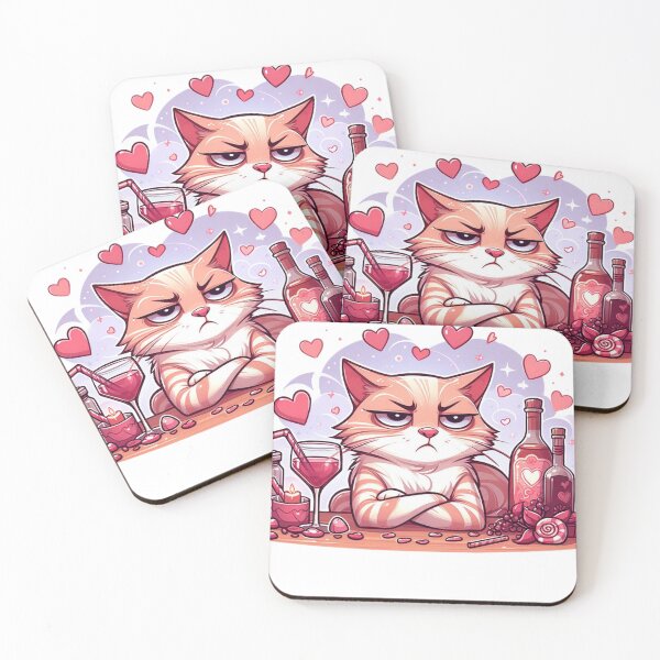Item preview, Unamused Valetine Cat designed and sold by FuzyFriendHaven.