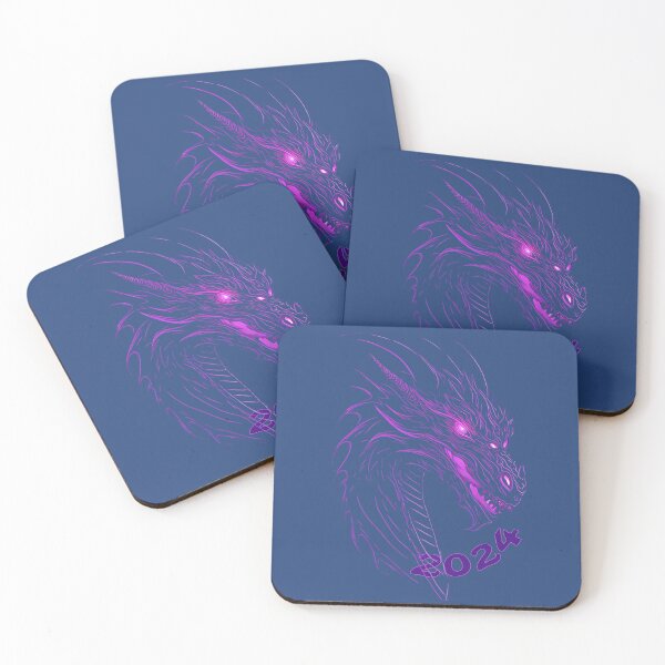 Item preview, Mystical Dragon Portraits: Neon Elegance for the Year 2024 designed and sold by leyfinder.