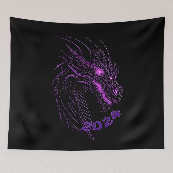 Item preview, Mystical Dragon Portraits: Neon Elegance for the Year 2024 designed and sold by leyfinder.