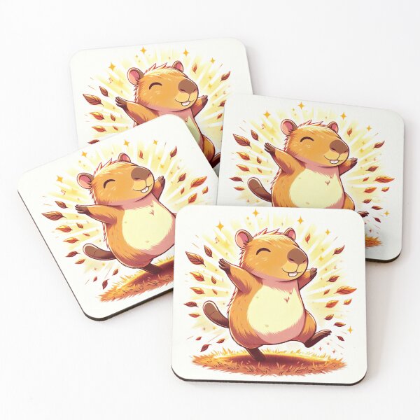 Item preview, "Whimsical Capybara Anime Dance: Joyful Leaf Village Choreography in Warm Lighting" designed and sold by Huycao211.