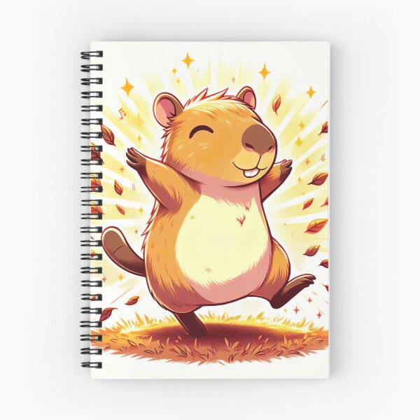 Artikelvorschau, „Skurriler Capybara-Anime-Tanz: Fröhliche Blätterdorf-Choreografie in warmem Licht“ entworfen und verkauft von Huycao211.