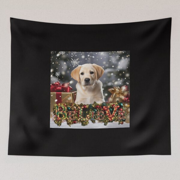 Item preview, Merry Woofmas: Christmas Yellow Lab Puppy designed and sold by Fantasy Masterpiece.