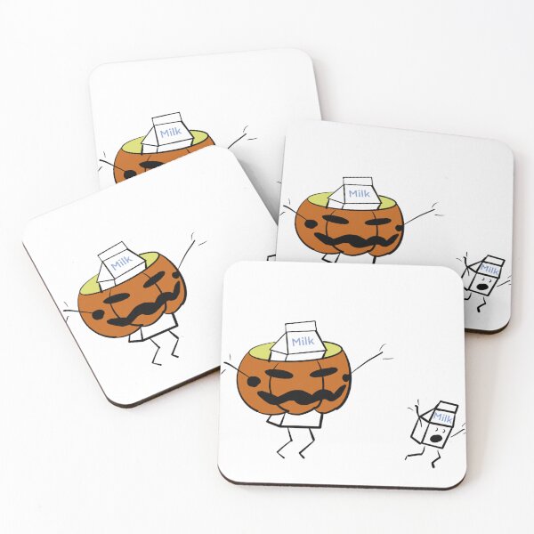 Item preview, The Crazy Milk (Design 4): Halloween Hijinks - Crazy Milk and the Pumpkin Patch Mischief (Milk Chasing Little Milk on Halloween) designed and sold by SmartDesignByBB.