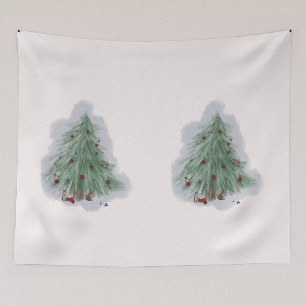 Item preview, Squirrels Decorating Christmas Tree designed and sold by radiantdark.