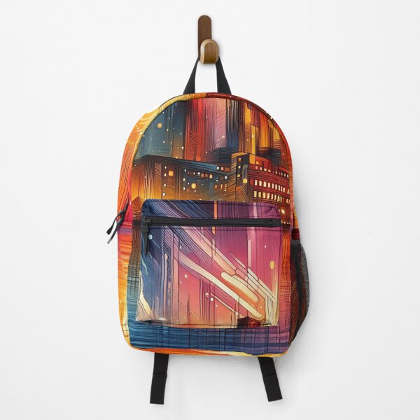 Item preview, Golden Hour Metropolis: Abstract City Glow designed and sold by TextileTrove.
