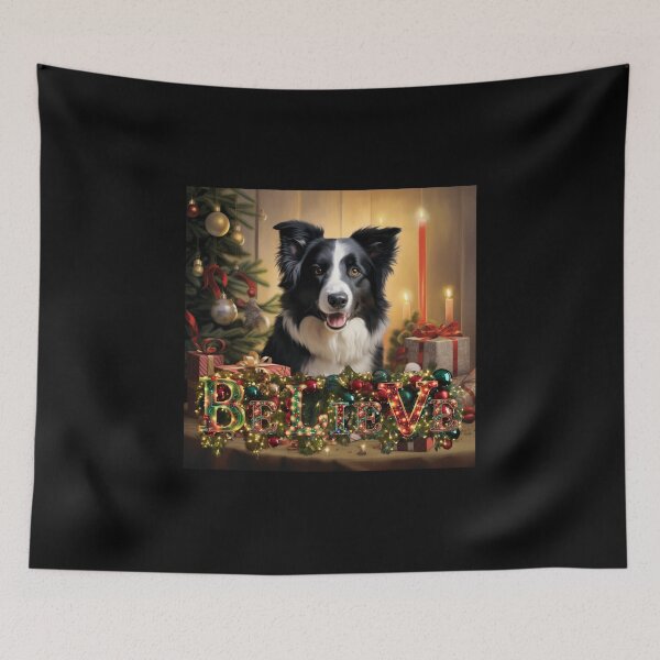 Item preview, Merry Woofmas: Christmas Border Collie designed and sold by Fantasy Masterpiece.