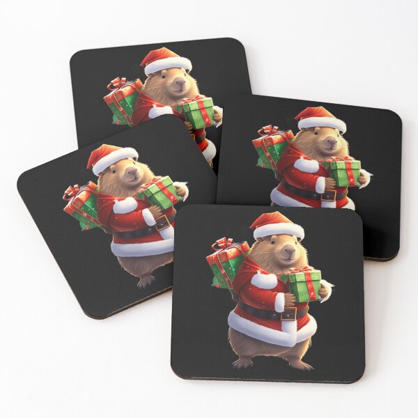 Item preview, Capybara Cute Santa Artwork designed and sold by BrodatyDesign.