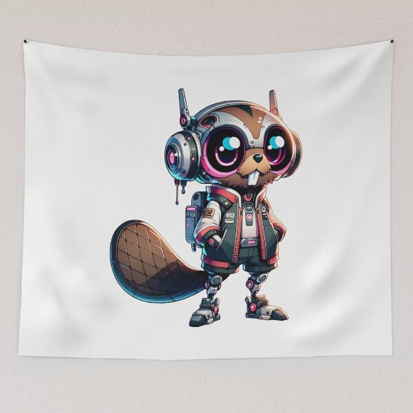 Item preview, Cute Cyberpunk Robot Beaver! designed and sold by kukamatsu.