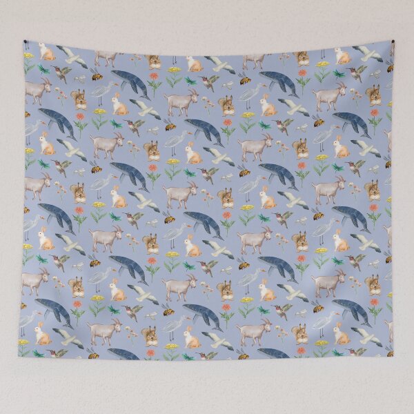 Item preview, Animal Insecto Flor Ave Roedor Ballena Naturaleza Print designed and sold by IntoClearWater.