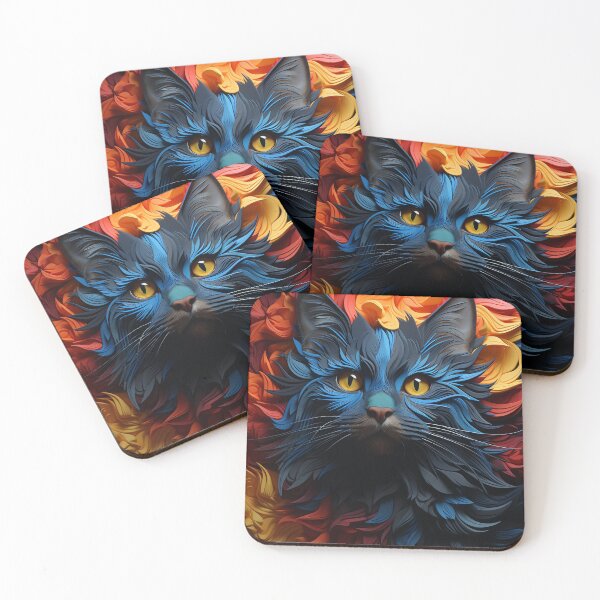 Item preview, Cute Kawaii Fluffy Cat - Surreal Vivid Colored Sweet Cat  designed and sold by MadeByRobots.