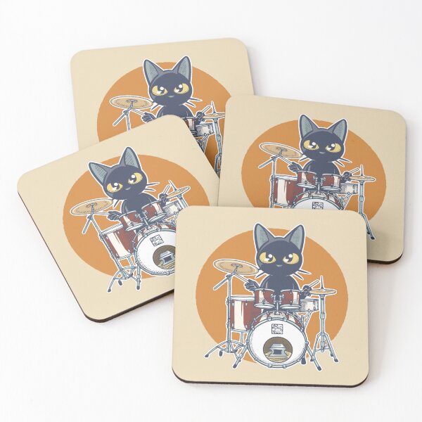 Item preview, Cat Drummer designed and sold by BATKEI ART.