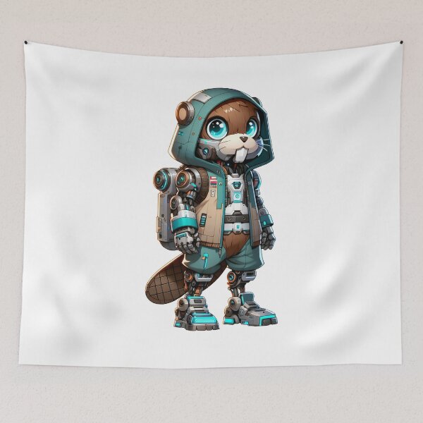 Item preview, Cute Cyberpunk Robot Beaver! designed and sold by kukamatsu.