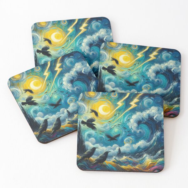 Item preview, Ravens on a Starry Night - Spooky Starry Night designed and sold by Star-Fragment.