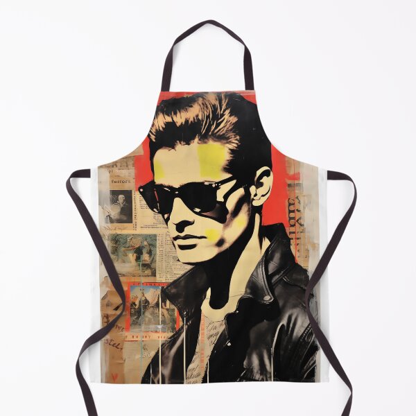 Item preview, Retro Rebel on a Collage of Cool | black, beige, red, yellow | 1950s Americana designed and sold by JackrabbitPub.
