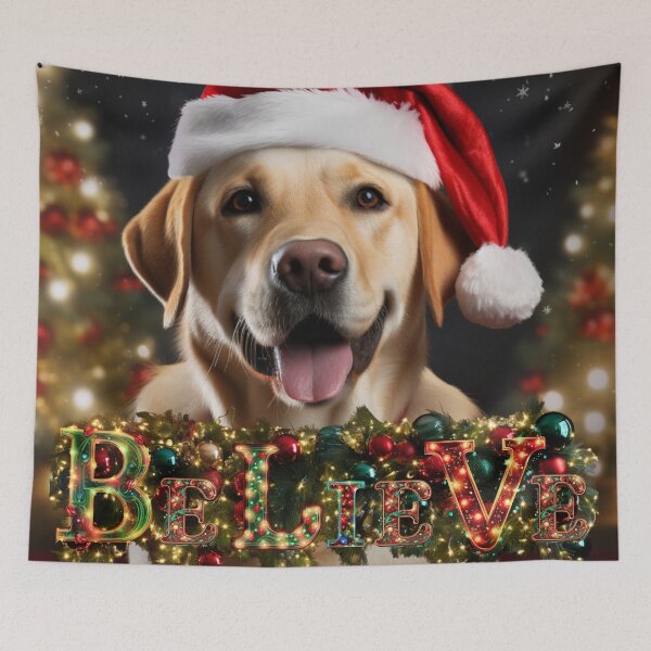 Item preview, Merry Woofmas: Christmas Yellow Lab designed and sold by Fantasy Masterpiece.