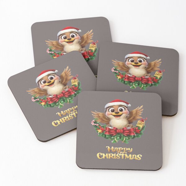 Item preview, Christmas T-Shirt Owls - Happy Chrismas with Santa hat designed and sold by Gadget80.