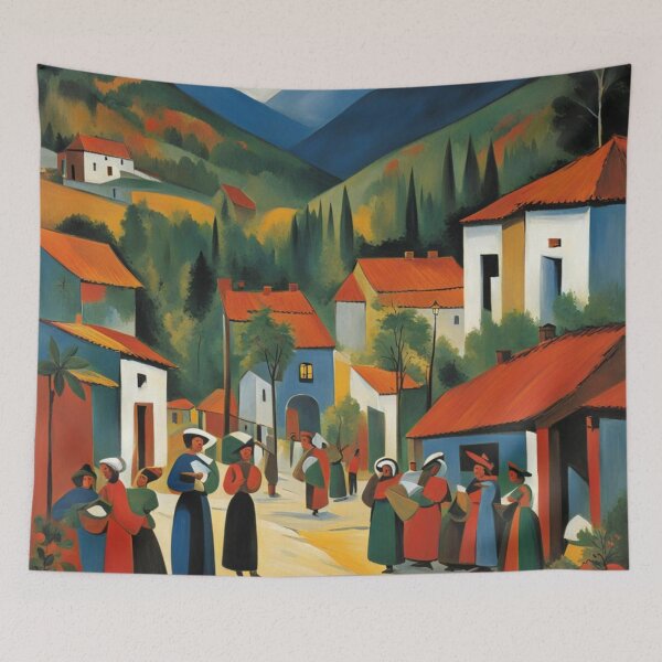 Item preview, The Christmas Gathering in a Colombian Village designed and sold by Owl-o-the-wisp.