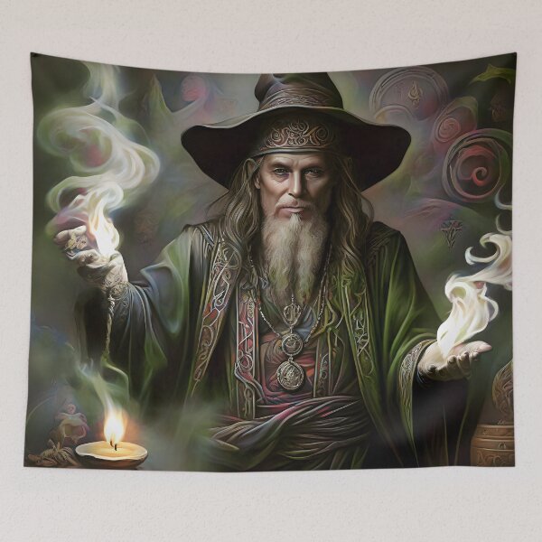 Item preview, Elderly wizard invoking spells designed and sold by cibercreations.