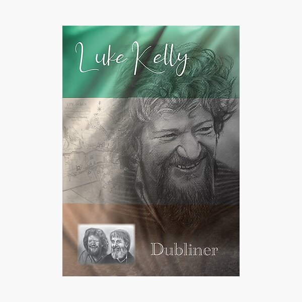 Item preview, Luke Kelly Wall Art Irish Flag designed and sold by ConorKeeganArt.