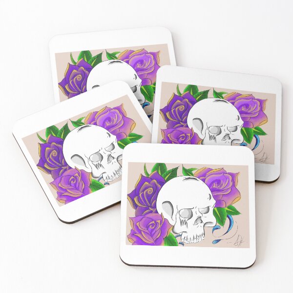 Item preview, Skull & Roses Illustration designed and sold by SavyGarcia.