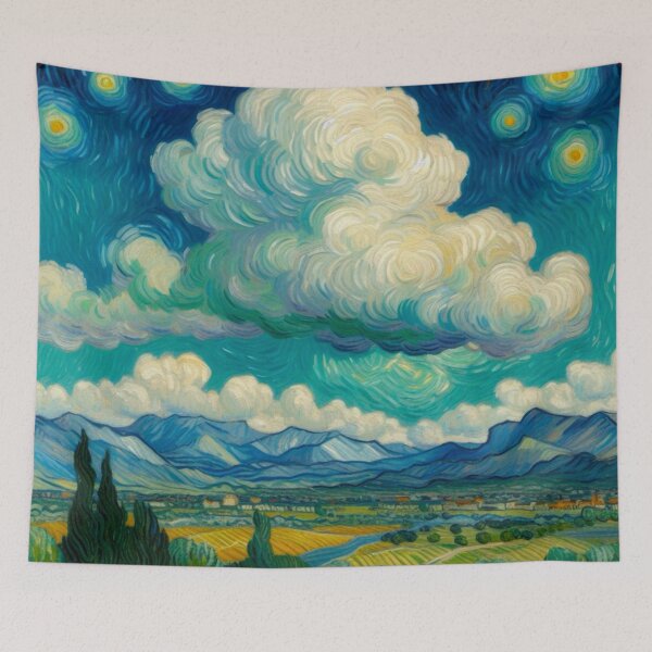 Item preview, Cloudy Day - Oil Painting of Field with a Cloudy Sky designed and sold by Star-Fragment.