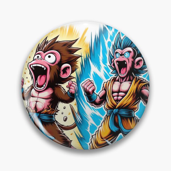 Artikelvorschau, „Humorvoller Affen-Super-Saiyajin: Cartoonhaftes Erstaunen und Aufregung“ entworfen und verkauft von Huycao211.